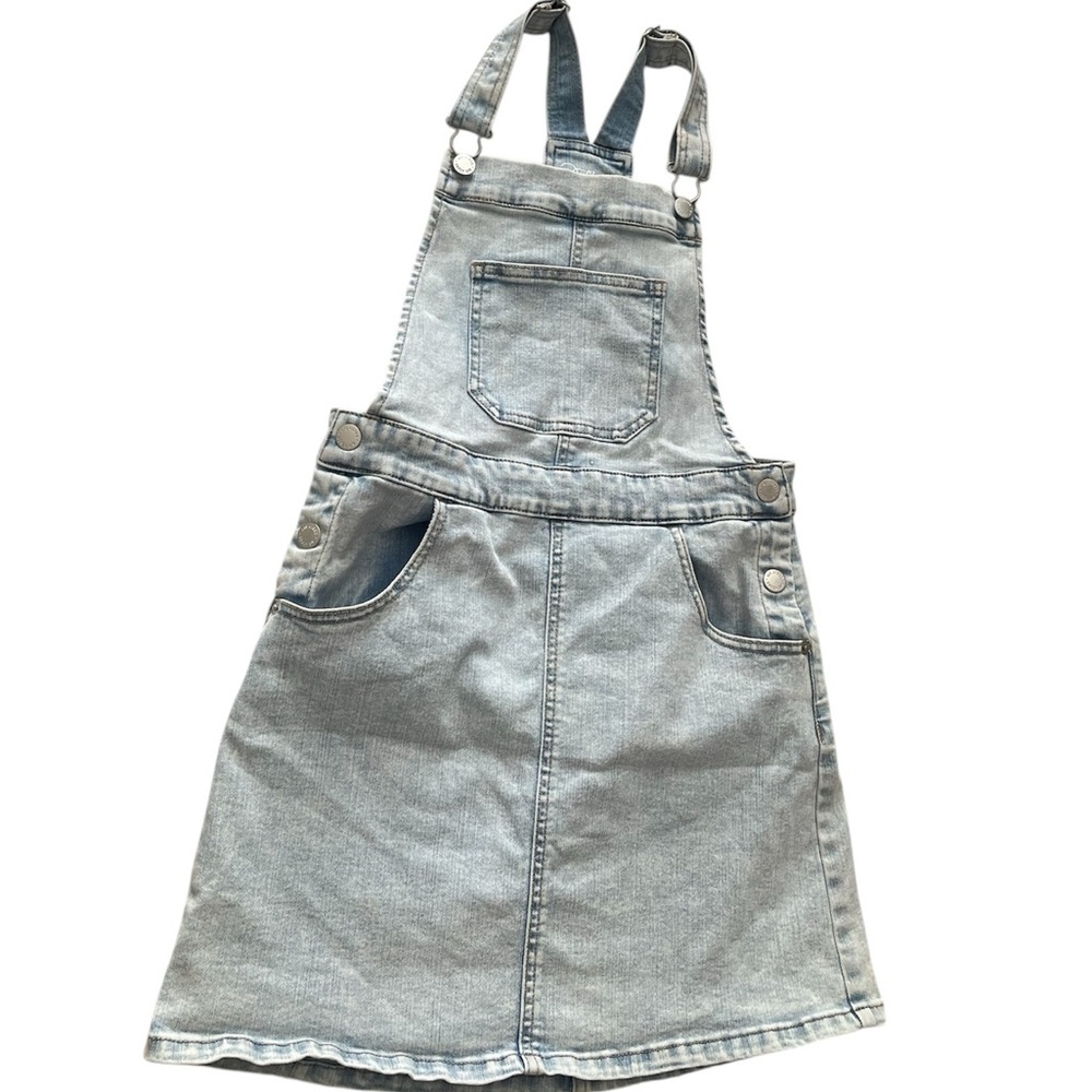 Girls art class denim overalls jean dress size large 10-12 light blue
